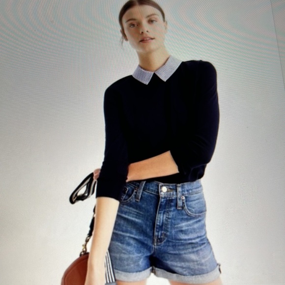 J. Crew Sweaters - NWT J. Crew “Tippi” Layered Sweater with Striped Shirt Collar, XS
